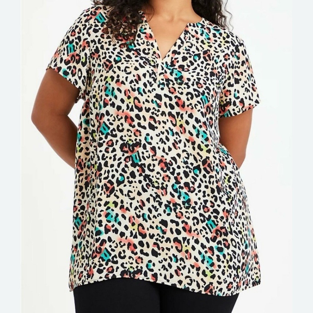 Torrid Multicolor Leopard Print Blouse